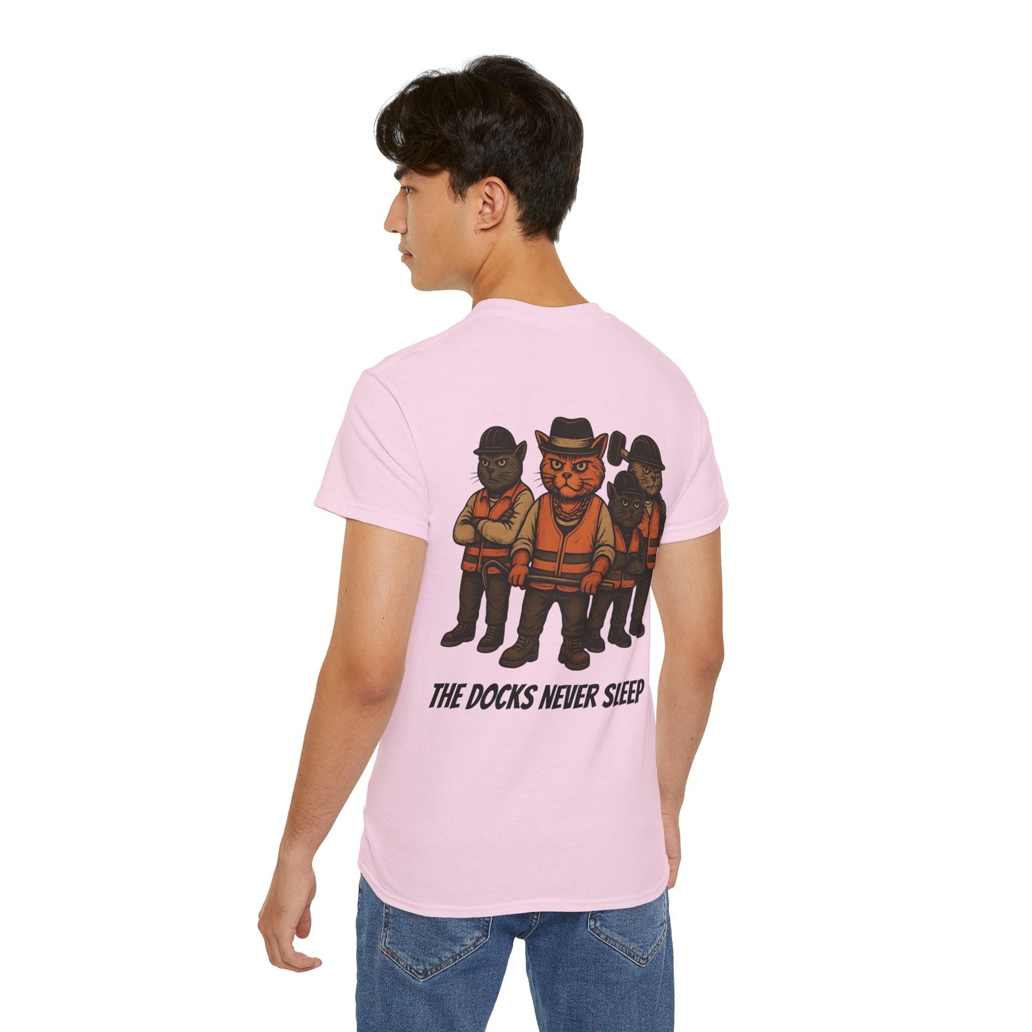 AL Catone T-shirt Dockworkers Docks Never Sleep