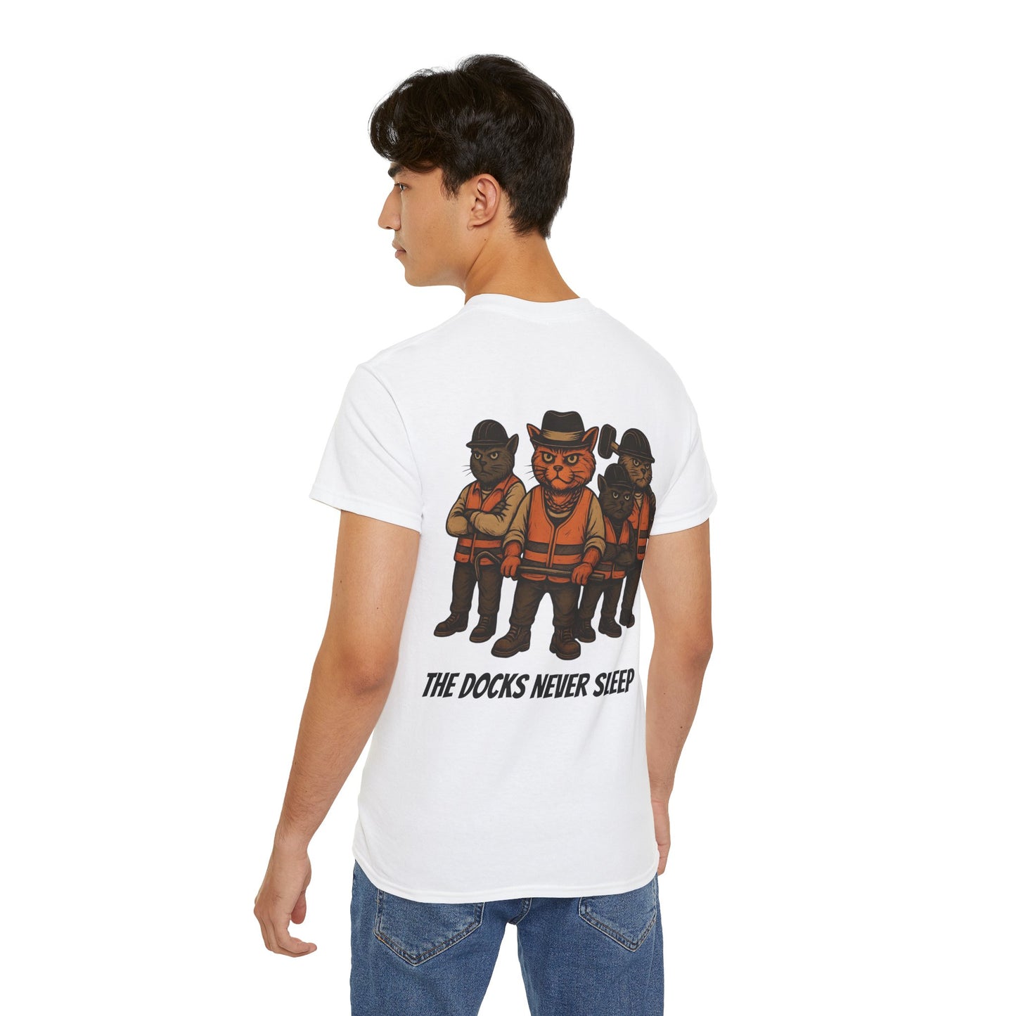 AL Catone T-shirt Dockworkers Docks Never Sleep