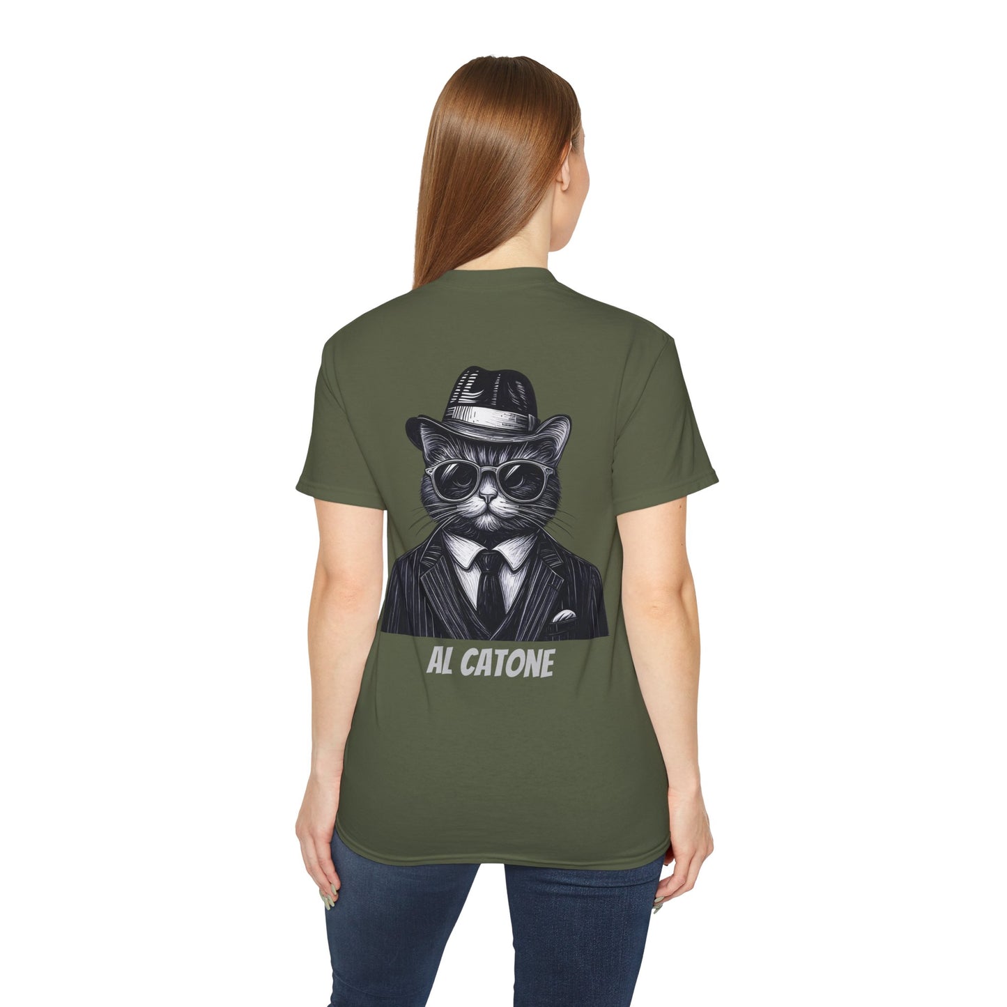 AL Catone T-shirt Black & White Pencil Logo