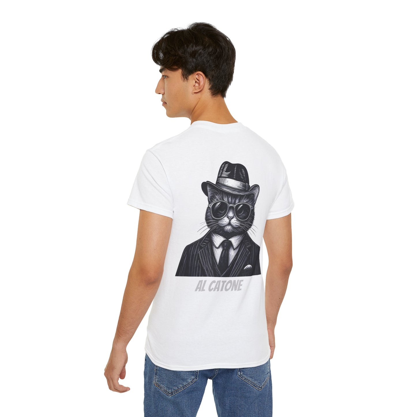 AL Catone T-shirt Black & White Pencil Logo