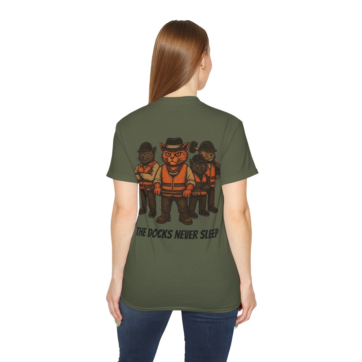 AL Catone T-shirt Dockworkers Docks Never Sleep