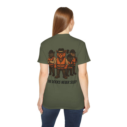 AL Catone T-shirt Dockworkers Docks Never Sleep