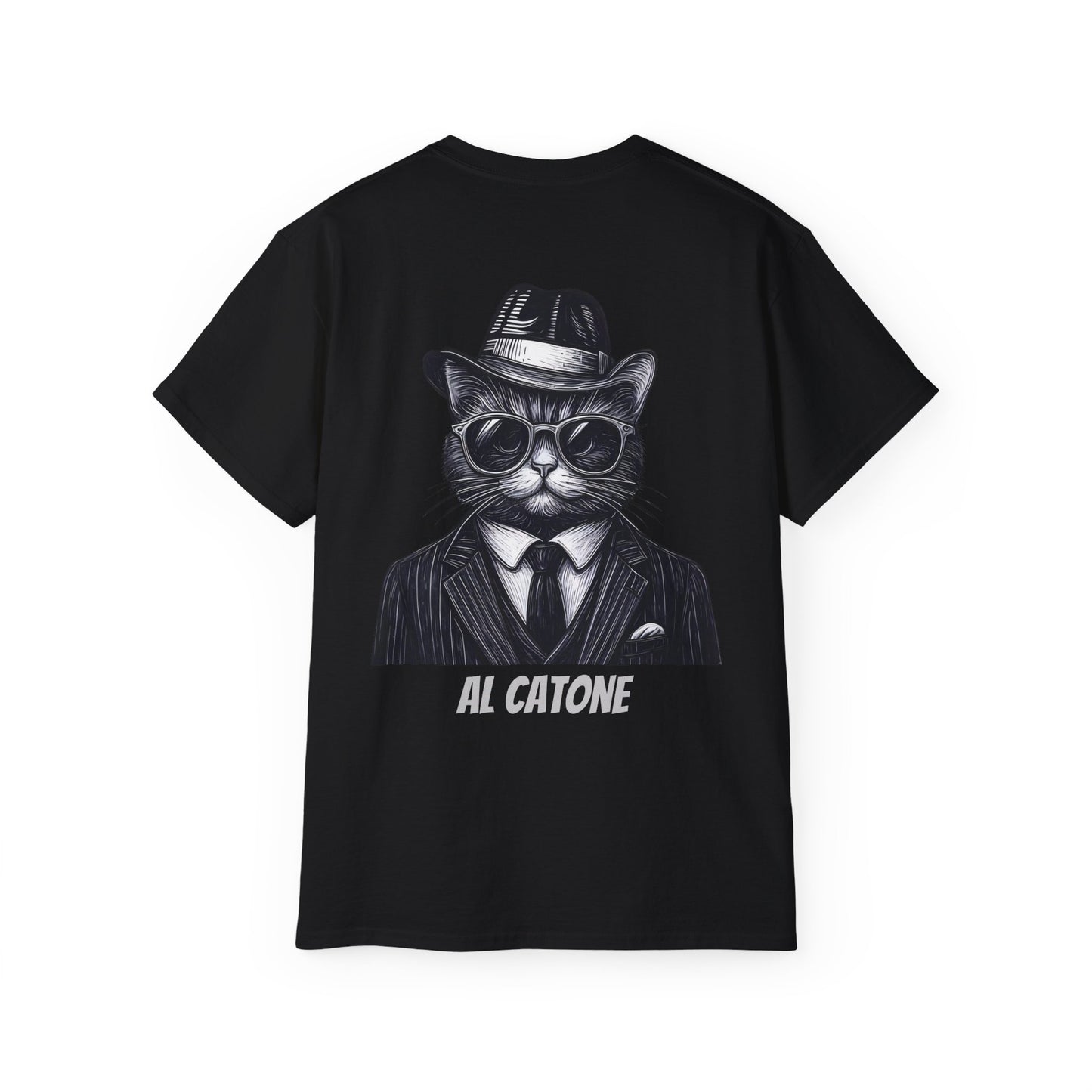 AL Catone T-shirt Black & White Pencil Logo
