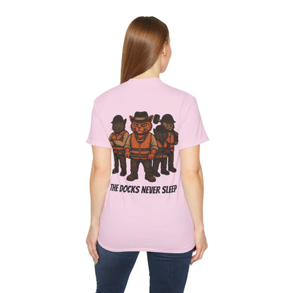 AL Catone T-shirt Dockworkers Docks Never Sleep